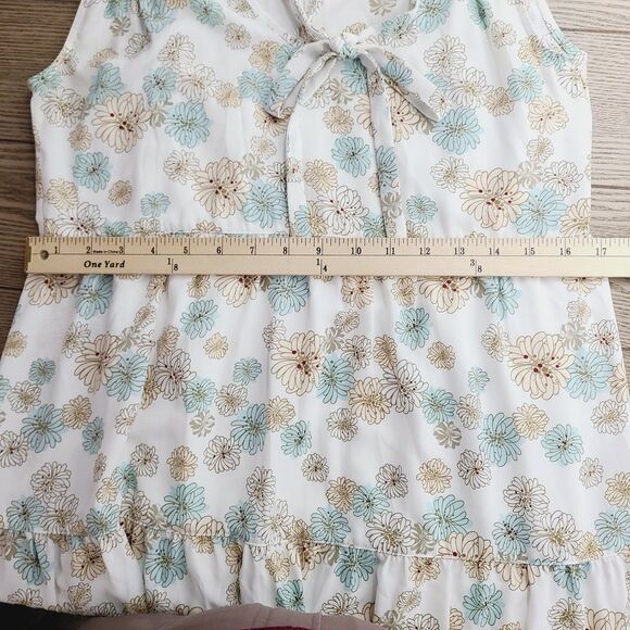 Paul & Joe Dress 2XS Green Yellow Floral Sleeveless Tiered A-Line V- Neck Maxi - Picture 12 of 13